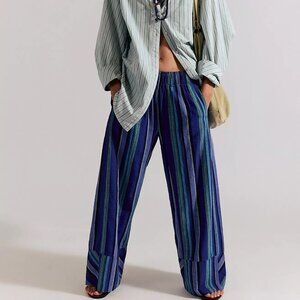 Day's End Linen Striped Pull-On Pants